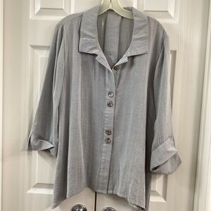 Gray Women's Button-Up Top